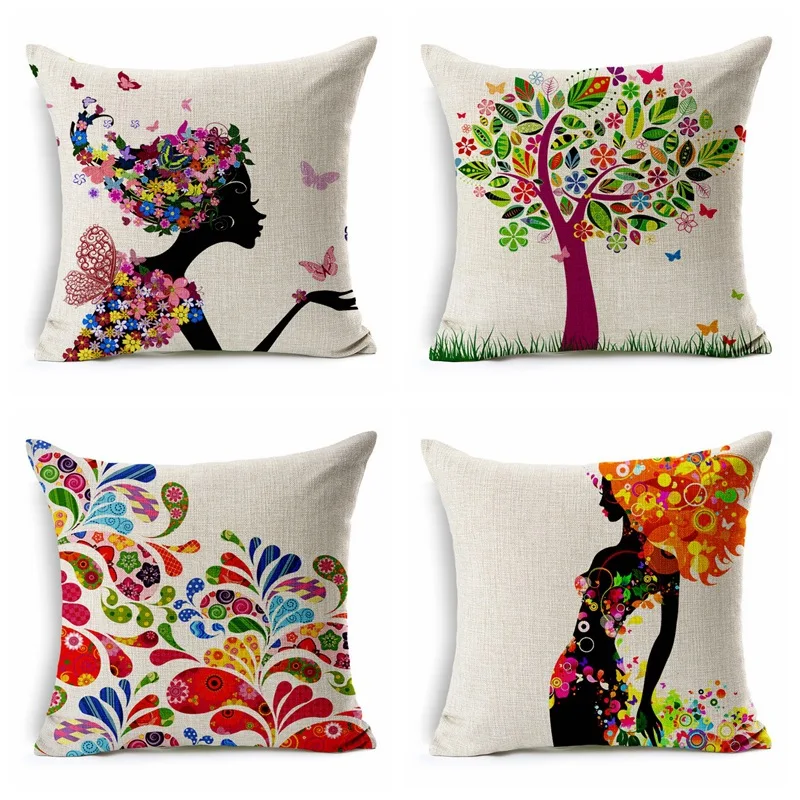 Small fresh girl flowers and cotton pillow pillow cover art aesthetic