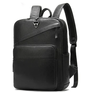 

Fashion Cowide Leather British Large Capacity Men's Backpack First Layer Leather Male Shoulder Bags Black Travel Backpack