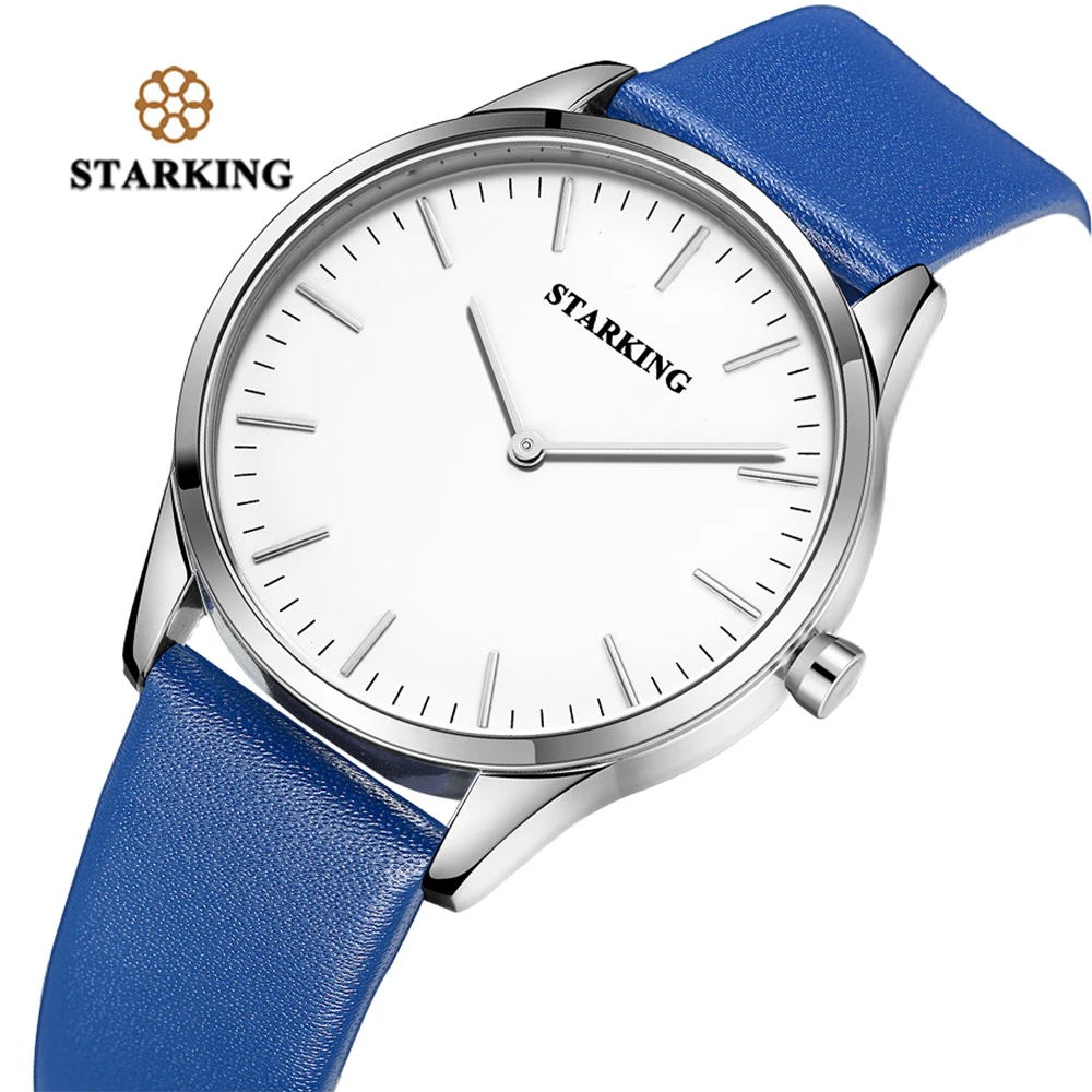 

STARKING Men's Top Brand Quartz Wrist Watches Fashion Simple Style Male Waterproof Sports Clock with Leather Strap