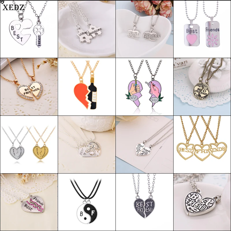 

MINGQI Best Friends Forever Necklace 3Pcs/Set BFF Series Pendants Alloy Couple Necklace Fashion Women Jewelry Valentine Day Gift