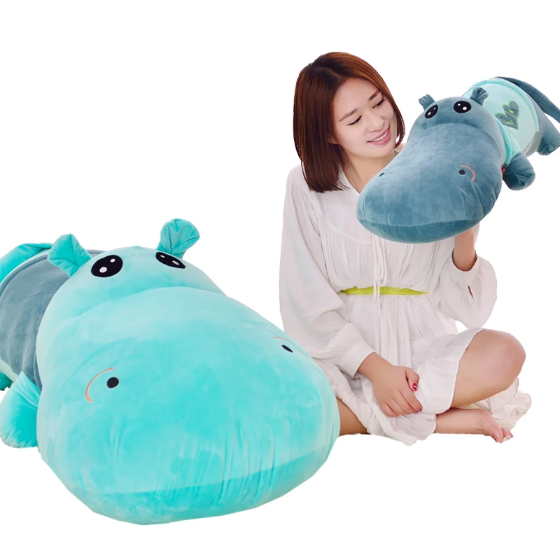 Kawaii Cartoon 95cm Cute Hippopotamus Plush Hippo Doll Sleeping Pillow