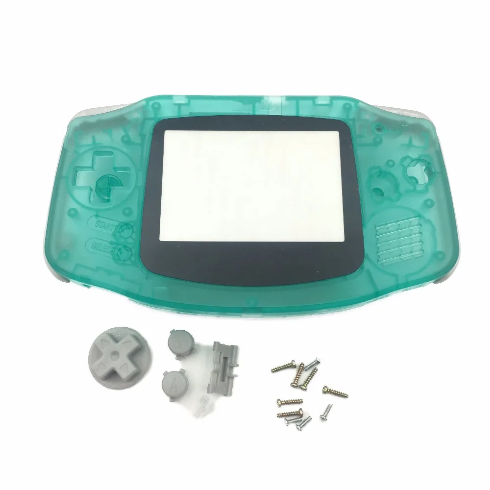 Зеленый и синий для Gameboy Advance светится в темноте пластиковый чехол корпус w экран для GBA светящийся чехол