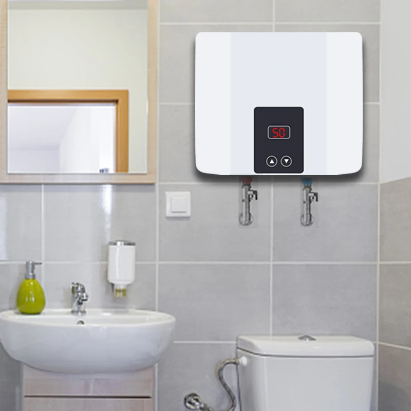 Preise Instant Tankless Elektrische Wasser Heizung Wand Montiert Wasser Heizung Thermostat Schnelle Heizung Heiße Dusche Für Küche Bad 5500W