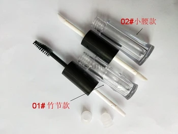

500pcs/lot 2ml+2ml Plastic Clear Double Head Lip Gloss Tube And Mascara Tube, Beauty Makeup Cosmetic Refillable Bottle