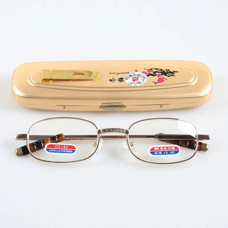 Slim Pocket Eye Glasses Mini Stylish Metal Foldable Reading Glasses