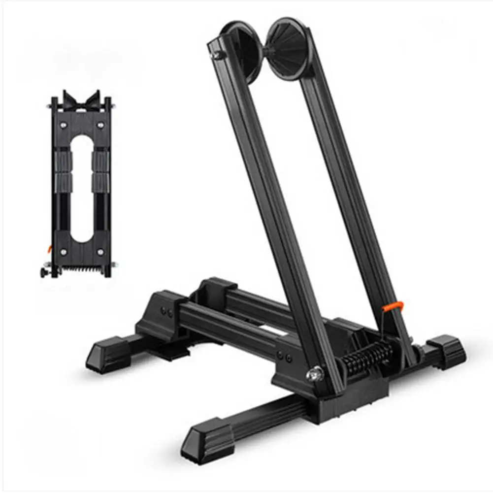 

Portable Aluminum Alloy Double Rod Bicycle Parking Rack Mountain Bike Maintenance Support Frame Folding Display Stand