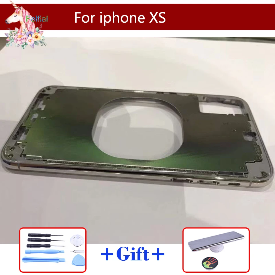 Передний ободок Шасси рамка для iphone X XR XS MAX задний корпус средняя рамка с боковыми кнопками комплект Запасная часть