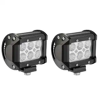 

2 X Light Bar 4" LED 18W Led Work Light Driving Spot Flood Motorcycle Work ATV Off-Road Fog Driving For Jeep UTV AUV UTE TRUCK