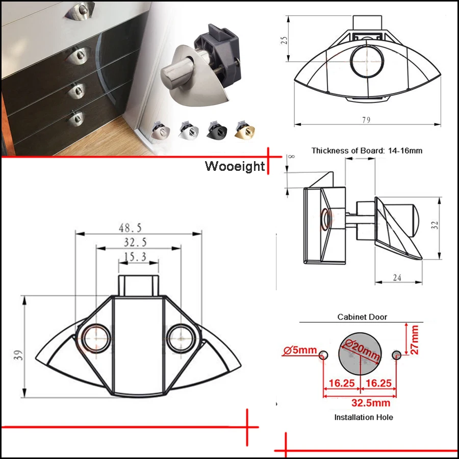 Half-moon Keyless Marine Boat Drawer Wardrobe Cabinet Lock Push Lock Latch Catch Motorhome Caravan Lock (2)