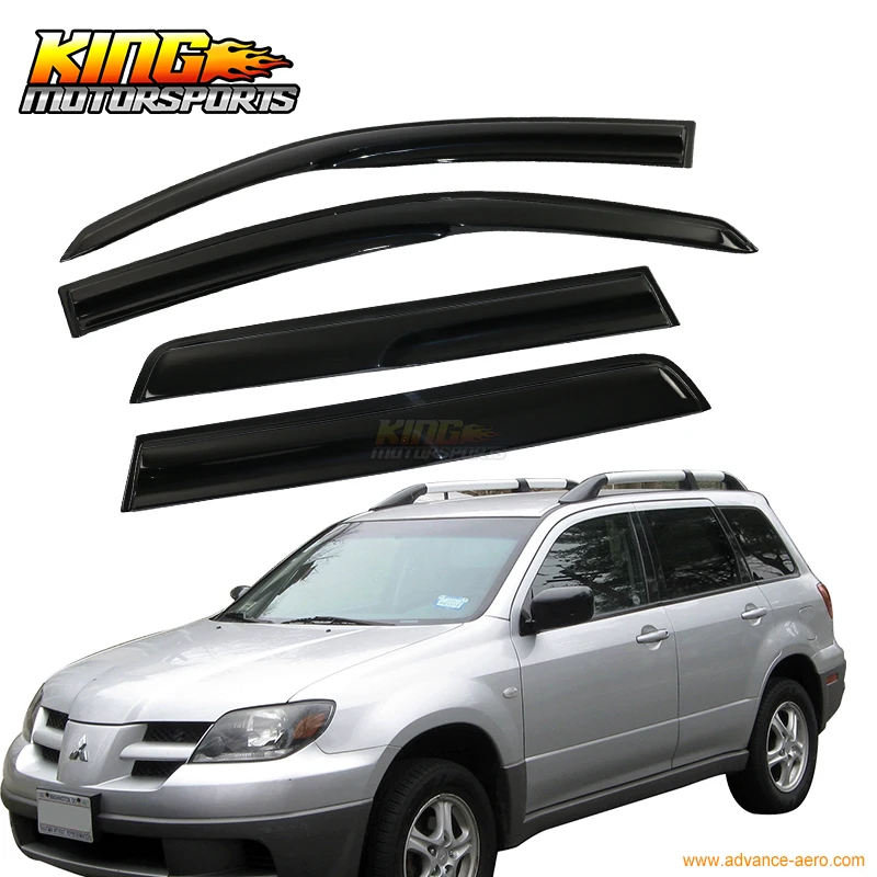 For 03 06 Mitsubishi Outlander Smoked Aero JDM Wind Deflector Stick On