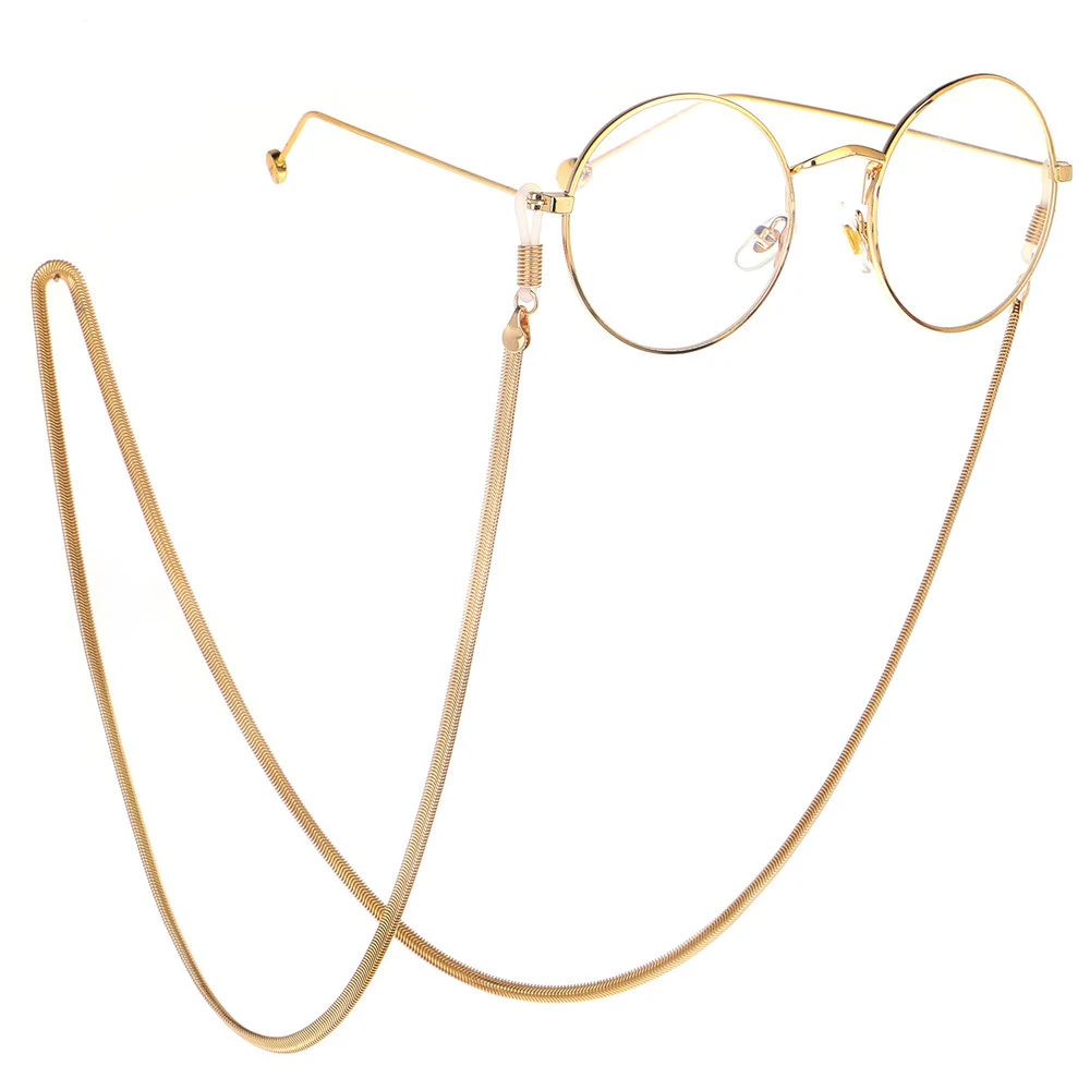 

Non-slip Gold Copper Eyeglass Sunglasses Flat Snakeskin Chain Reading Glasses Cord Neck Strap Holder Lanyard Eyewear Accessories