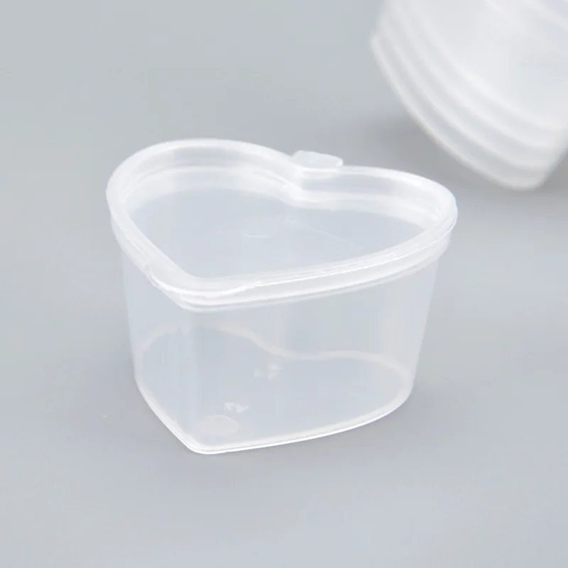 

45ml PP Heart Square Shaped Seasoning Box Disposable Tasting Cup Salad Sauce Take-out Packaging Seasoning Cup