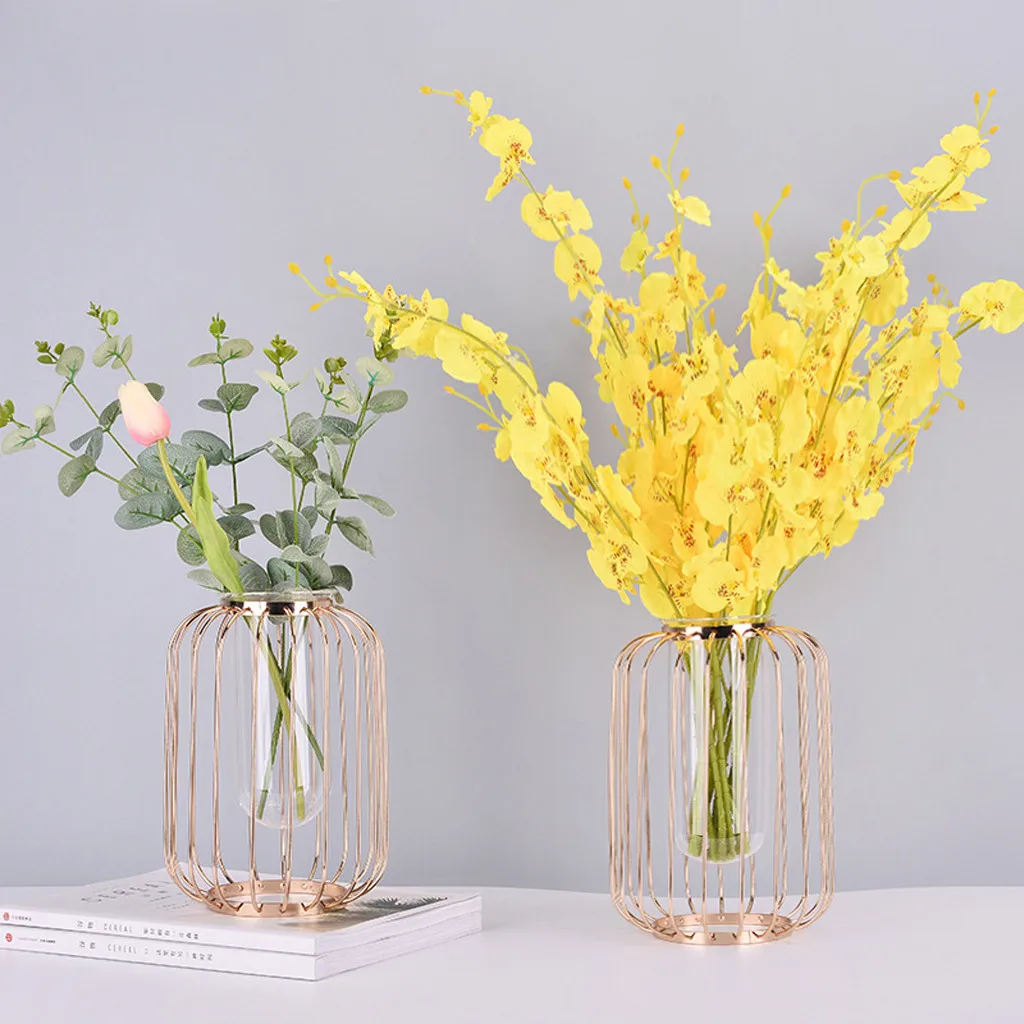 

Nordic Test Tube Glass Vase Hydroponic Vase Elegant Tabletop Hydroponic Plant Transparent Frame Coffee Shop Room Decor