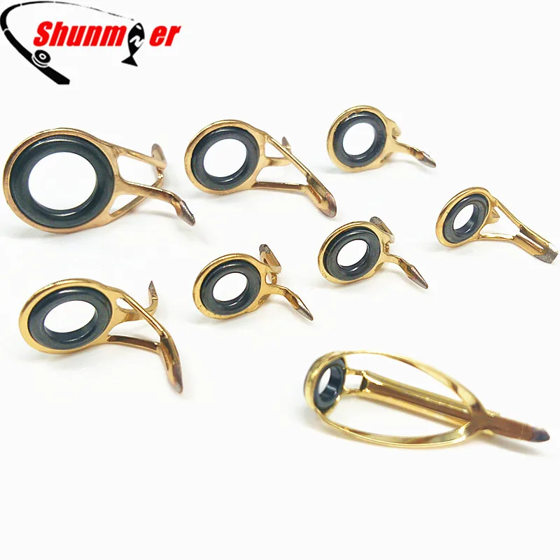 SHUNMIER Golden Ceramic Guide Rings DIY Boat Rod Casting Snakehead