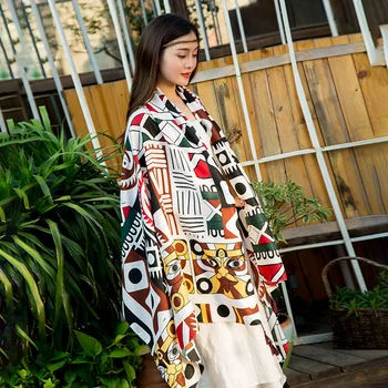 

2019 New retro ethnic style cotton and linen scarves fashion printed sunscreen shawl ladies clothing accessories women cape