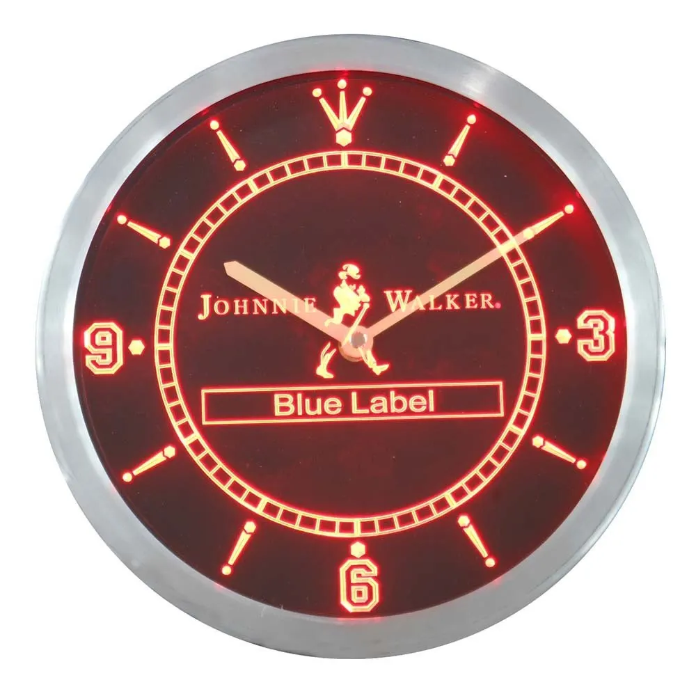 Nc0116 Johnnie Walker неоновая вывеска барная светодиодный настенные часы