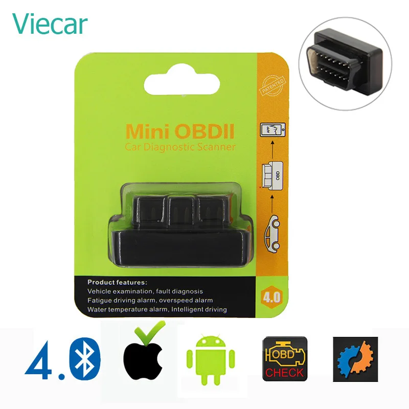 Viecar Elm327 Bluetooth OBD2 Auto Scan Tool Mini ELM 327 OBD 2 Eml327 4.0 Diagnostic Scanner For Cars Adapter For iPhone/Android tomtop mini v1 5 obd2 bluetooth interface auto viecar 2 0 car scanner diagnostic tool for android