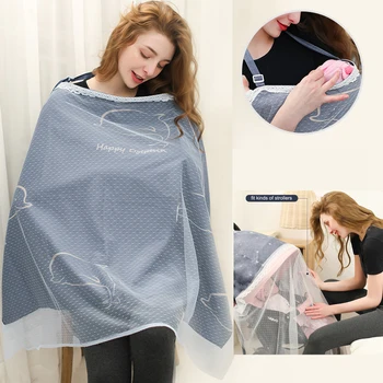 

Breathable breastfeeding cover cotton muslin breastfeeding Privacy apron outdoors feeding baby Shawl nursing cloth nursing cover
