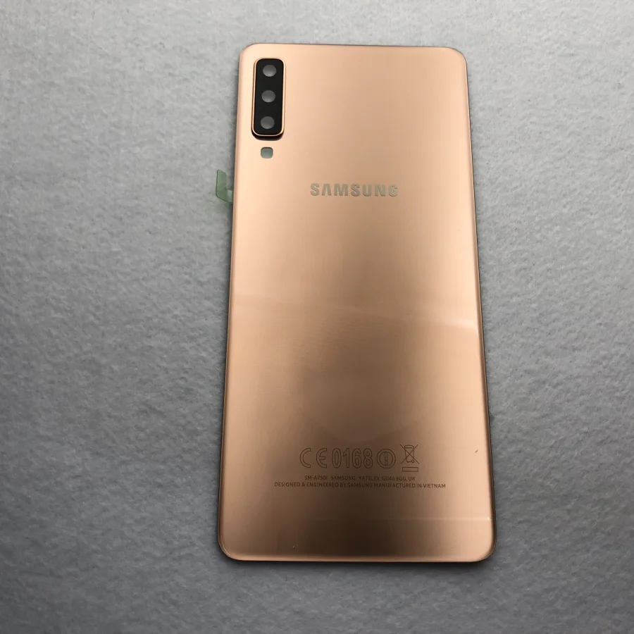 Для samsung Galaxy A7 Задняя крышка батареи A750 чехол A750F SM-A750 задняя дверь корпус стеклянная панель запасные части