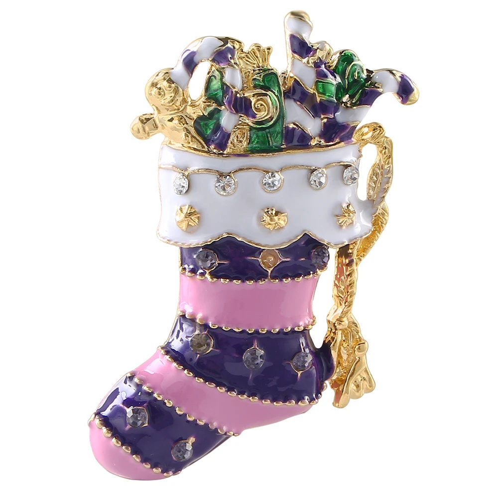 Индивидуальная Мода обуви Броши фиолетовые Носки Брошь милый Рождественский