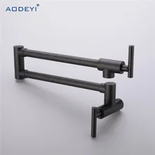 100% Solid Brass Pot Filler Tap Wall Mount Kitchen Faucet Single Cold Single Hole Tap Chrome Nickel Alba Black