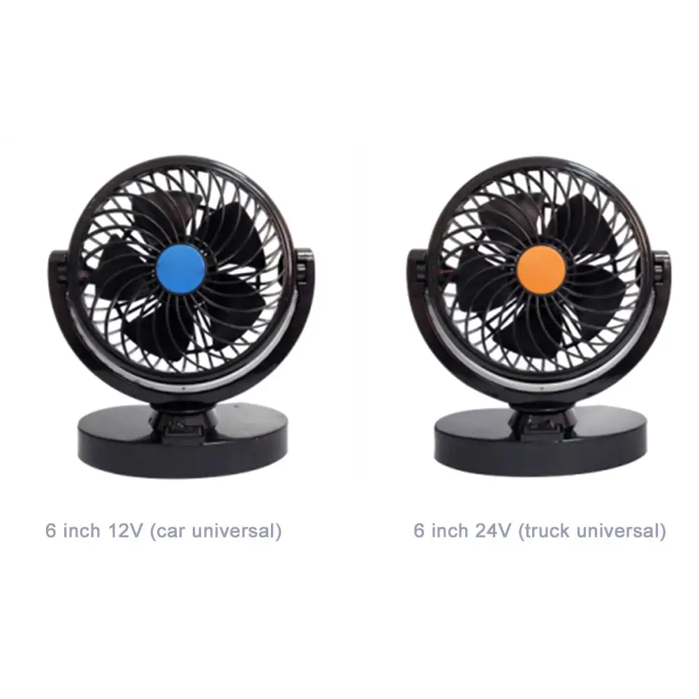 

12V 24 V Car Mini Electric Fan 360 Degree Rotating Low Noise Summer Conditioner Portable Strong Wind Car Air Cooling Fan