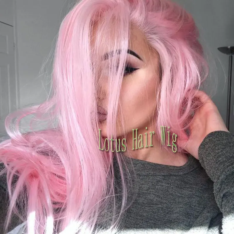 Pastel pink wig high quality synthetic long pink wig Heat Resistance
