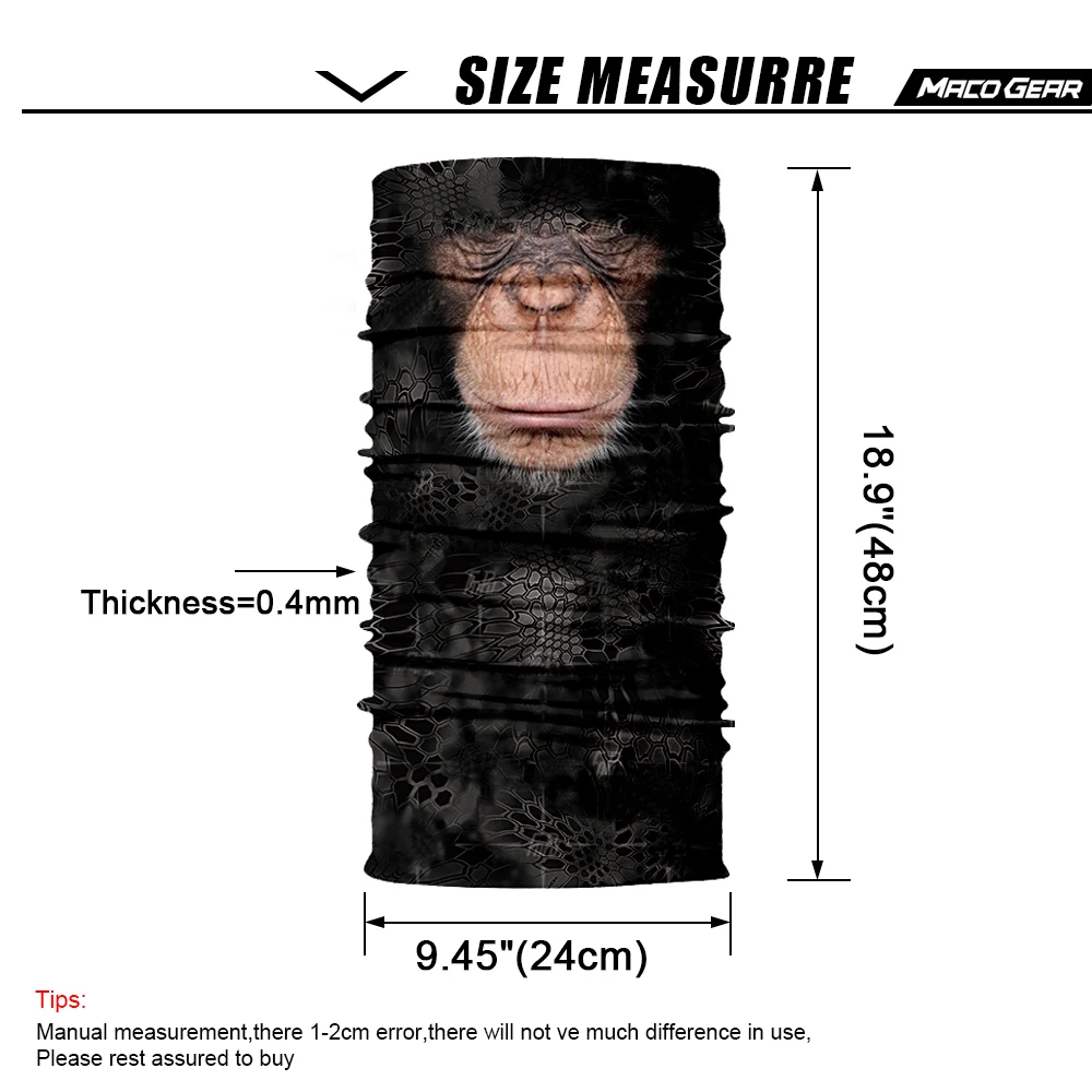 3D кошка собака бесшовный наружный волшебный шейный щиток для лица Спортивная Рыбалка Велоспорт Байкер Лыжная бандана труба головной шарф для мужчин и женщин маска