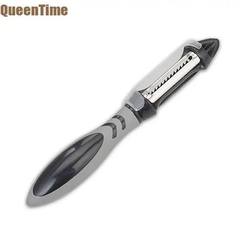 

QueenTime 2 in 1 Fruits Vegetable Peeler Stainless Steel Julienne Slicer With Sharp Blade Apple Carrot Paring Knife Kitchen Tool