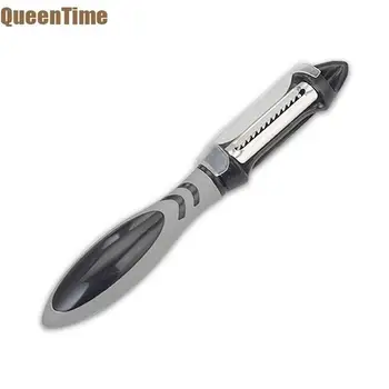 

QueenTime 2 in 1 Fruits Vegetable Peeler Stainless Steel Julienne Slicer With Sharp Blade Apple Carrot Paring Knife Kitchen Tool