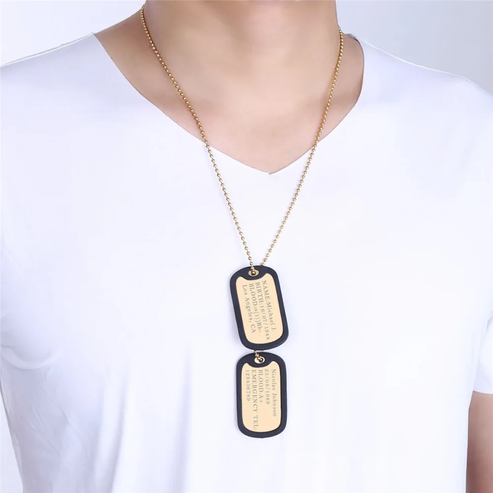 U7 индивидуальное медицинское оповещение I D Dog Tag Ожерелье Подвеска с цепочкой из