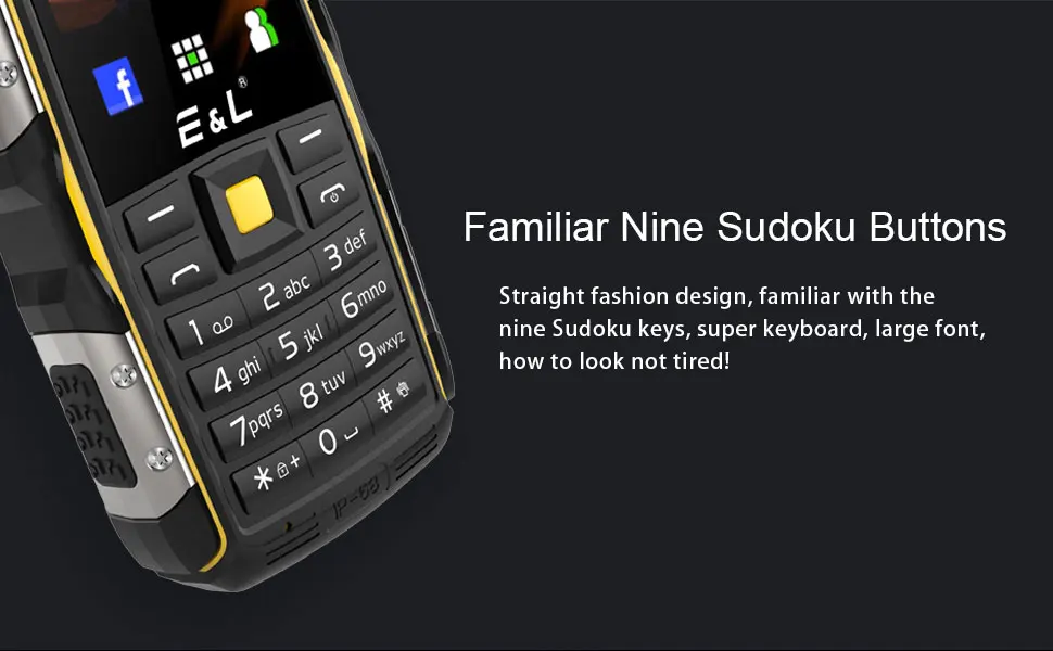 KENXINDA E& L S600 IP68 одночастотный разблокированный телефон 2," экран Две sim-карты большой динамик фонарик FM водонепроницаемый прочный мобильный телефон