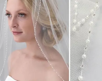 

Wedding Veil, 1 Layer, Crystal Wedding Veil, Sequin Wedding Veil, Bridal Veil in Ivory and White, Fingertip Length, Elbow Length