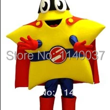 Талисман ЖЕЛТЫЙ супер маскарадный костюм звезды на заказ Необычные платья для косплея мультяшный маскот карнавальный костюм необычный костюм