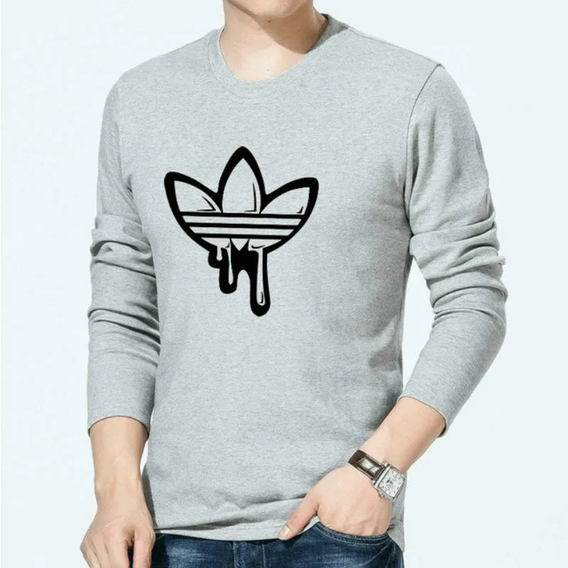 

2019 spring cotton funny T-shirt long-sleeved T-shirt men's fashion 3D graffiti red printing T-shirt men's T-shirt casual men's