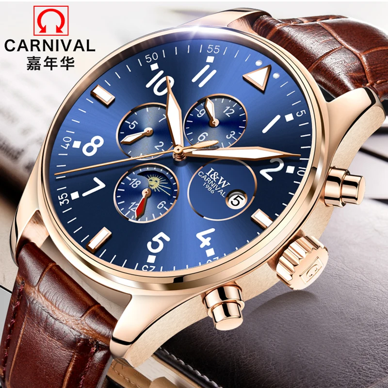 

watch orologi uomo montre mecanique homme relogio automatico herren uhren in automatisch mechanical waterproof moon phase week