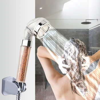 

8cm Bathroom Shower Head High Pressure Boosting Water Saving Rain Shower Filter Balls Beads rainfall shower head