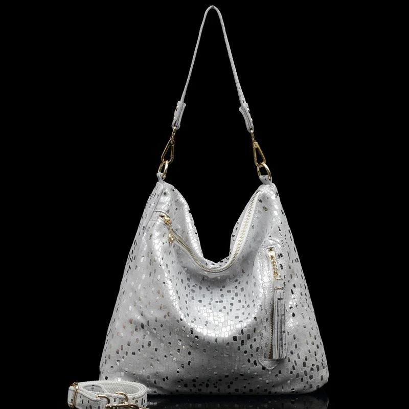 

Arliwwi Brand Soft Real Leather Luxury Metalic Colors Large Capacity Functional Genuine Cowhide leather shoulder Bags Woman New