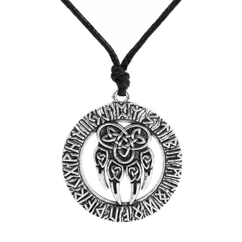 

10PCS Wax Cord Chain Antique Silver Vintage Bear Paw With Lucky Knot Pendant Adjustable Necklace Talisman Amulet Viking Jewelry