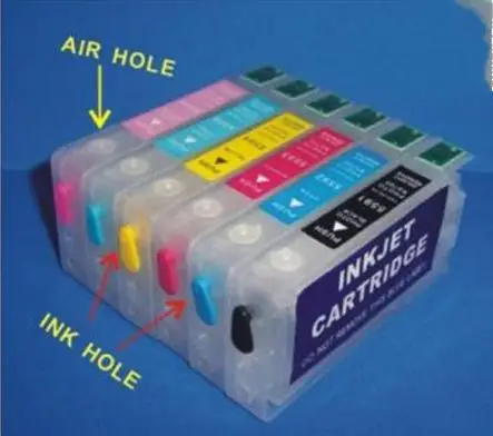 

1 Set Empty Refillable Ink Cartridge For Epson T05591 - T05596 For Epson RX700 With ARC Chip