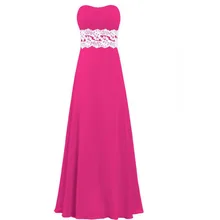 High Quality Chiffon Bridesmaid Dress Strapless Empire Waist Floor Length Long Maid of Honor Dress