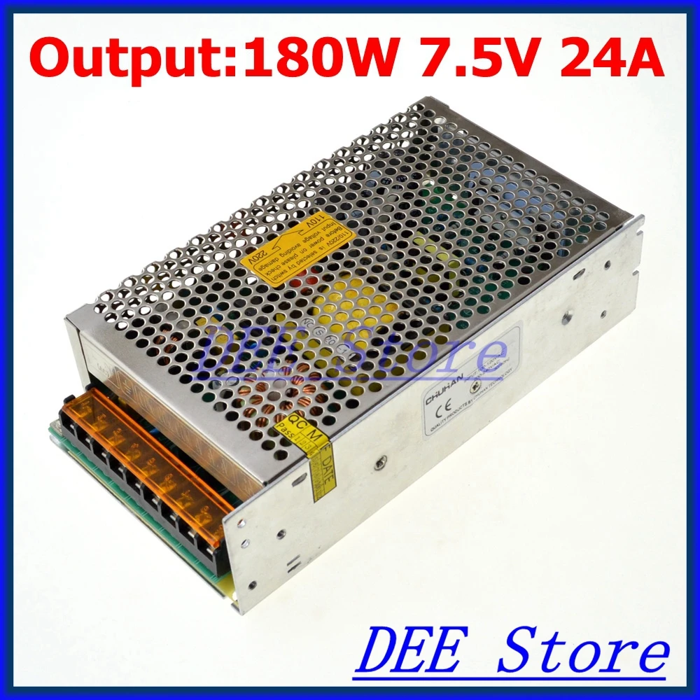 

Led driver 180W 7.5V 24A Single Output Adjustable Switching power supply unit for LED Strip light AC-DC Converter