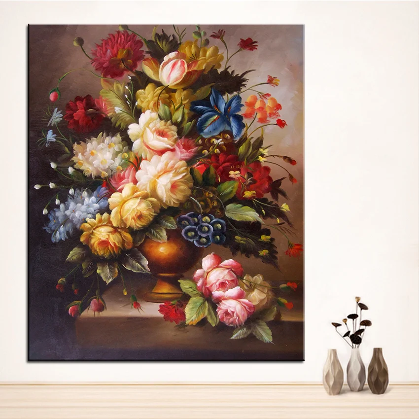 

Wall Art, Wall Decor, Wall flower Painting light yellow and rose original oil Painting Print for wall picture no frame