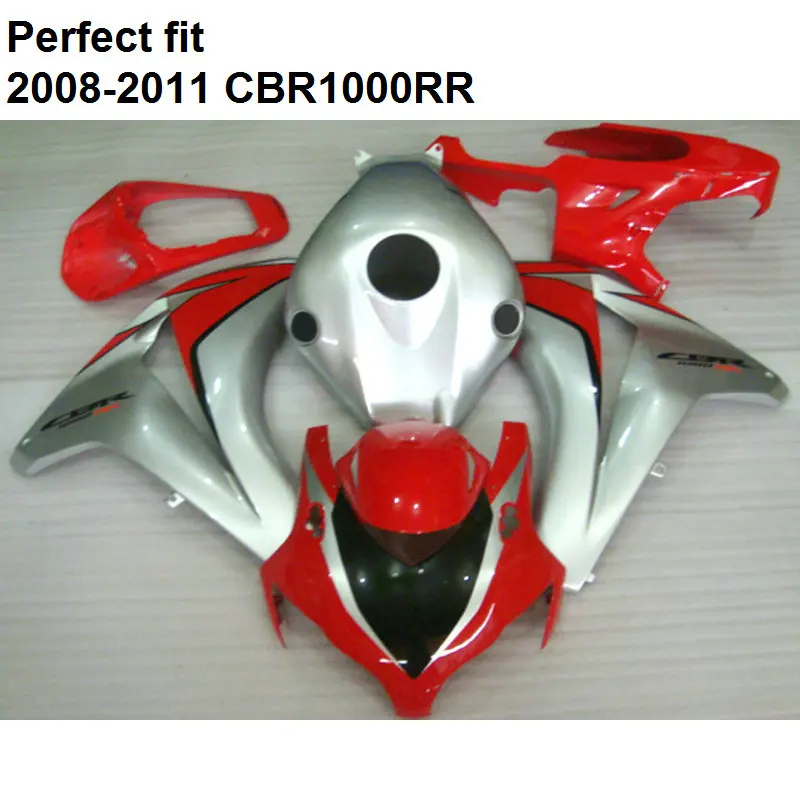 

New motorcycle fairing kit for Honda injection silver red CBR1000RR 08 09 10 11 fairings set CBR 1000RR 2008-2011 CY19