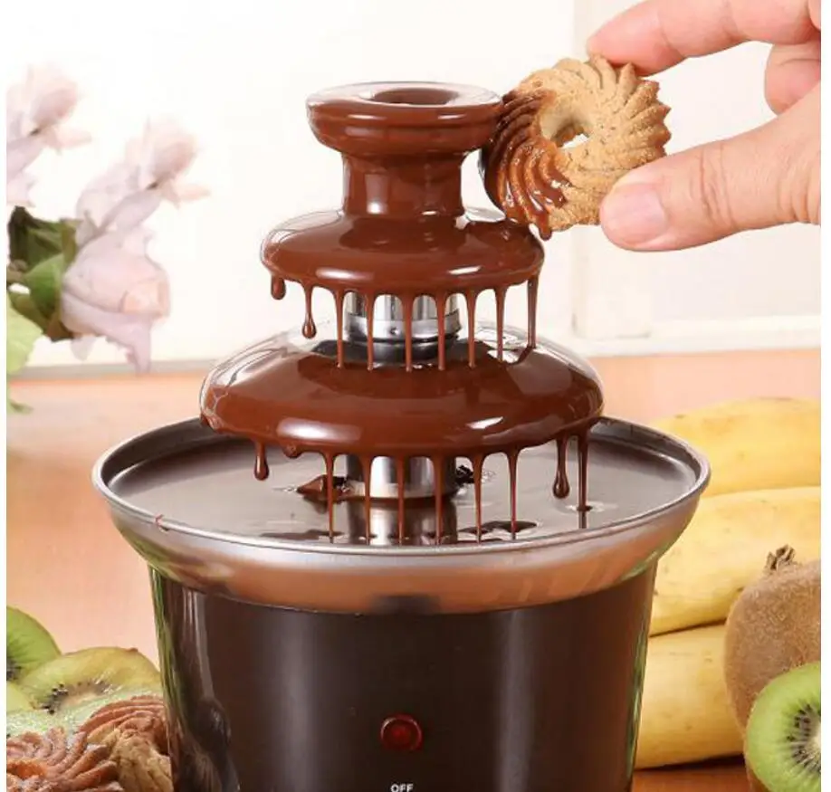 

220V/50hz New Arrival 3-tier Mini Chocolate Fondue Chocolate Fountain For Home Use Machine 3-tier diameter of 8.5cm/6cm/3.5cm