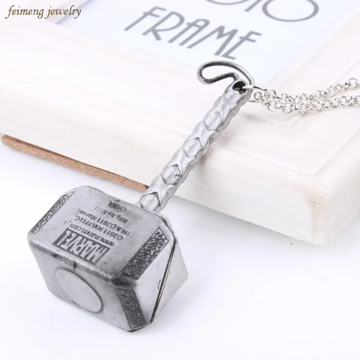 

Hot Sale The Avengers Thor Hammer Necklace Dark World Necklace Classic Movie Exquisite Alloy Pendant Factory Wholesale Sale Gift