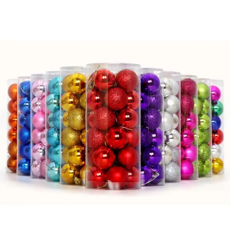 

24 Pcs/lot 60mm Christmas Balls Polystyrene Balls Christmas Tree Decoration New Year Christmas Tree Ornaments Gift