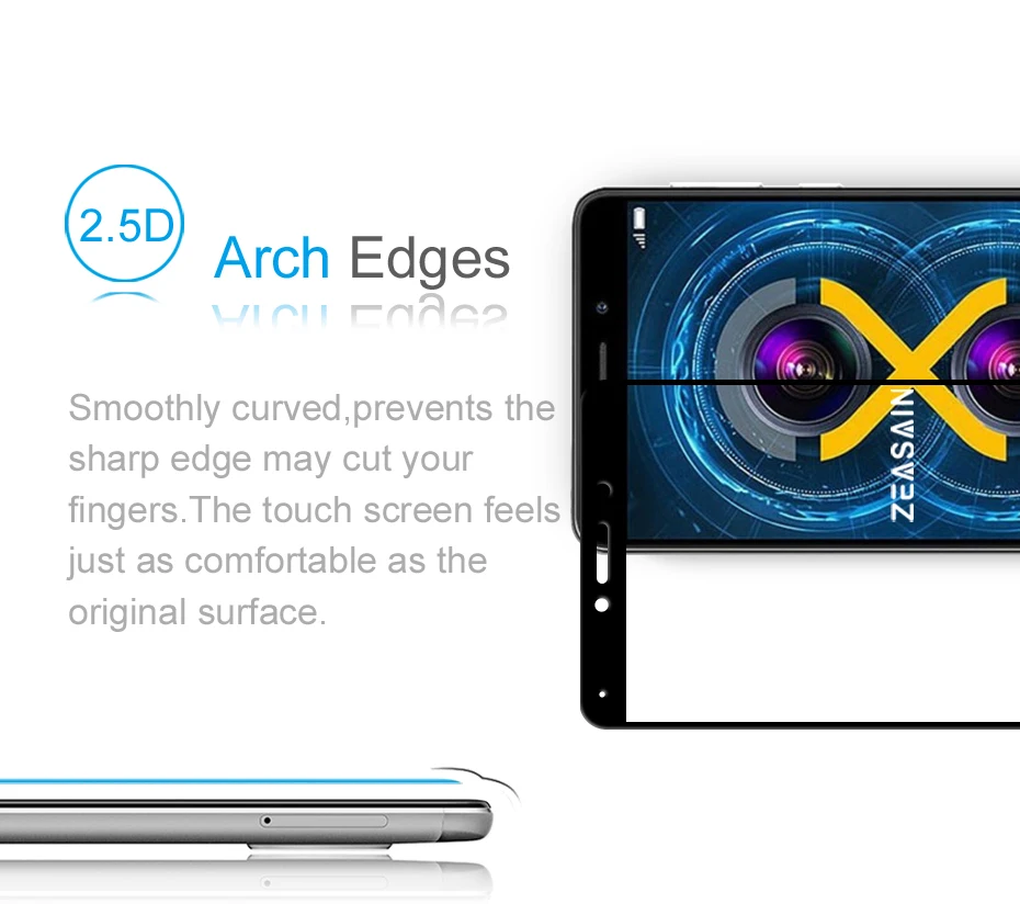 2 Pack Original ZEASAIN 9H Full Cover Tempered Glass Screen Protector For Huawei Honor 6X 6 X Honor6X 2.5D Toughened Glass Film (13)