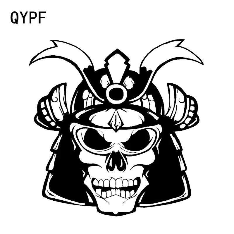 QYPF 14 8*15 см интересные Самурайские наклейки на шлем череп графический