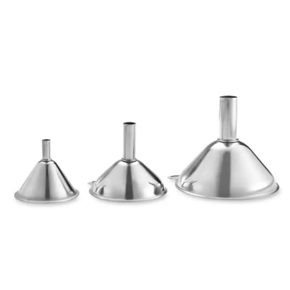 

Stainless Steel Funnel Three-piece Mini Oil Leak Integration Liquid Dispenser Multifunction Portable Lightweight Durable